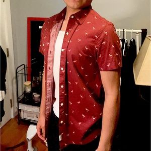 Brick Red American Eagle Flamingo Shirt
